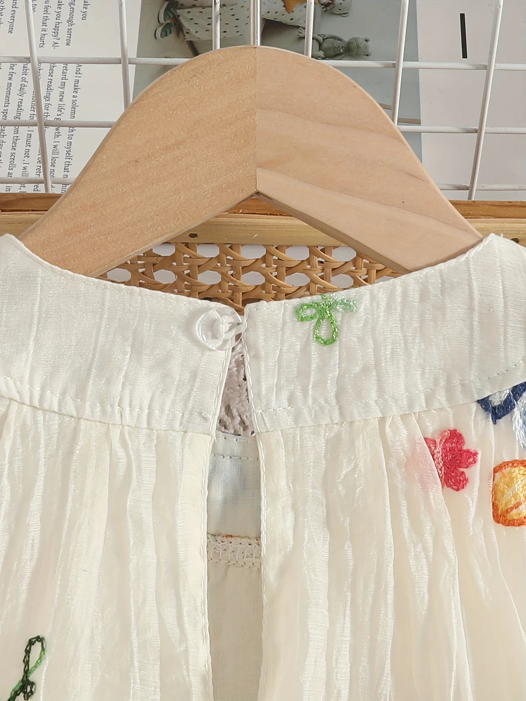 White Floral Embroidered Party Dress