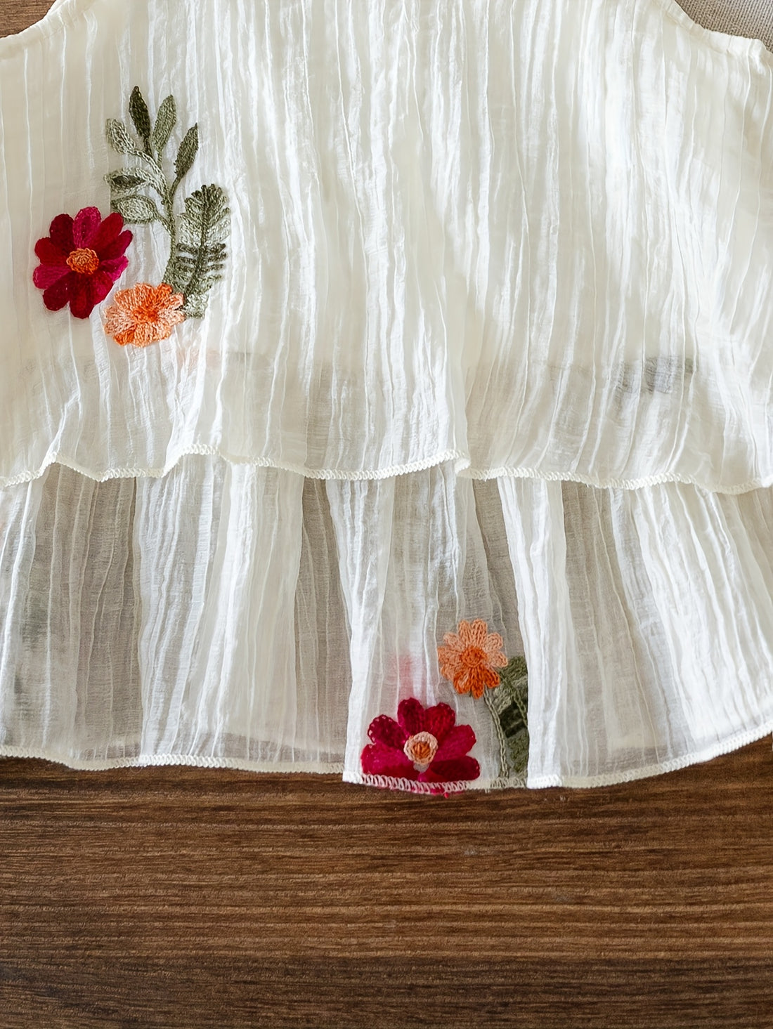 Floral Embroidered Sleeveless Top & Shorts Summer Set