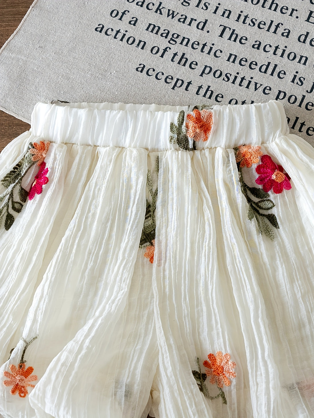 Floral Embroidered Sleeveless Top & Shorts Summer Set