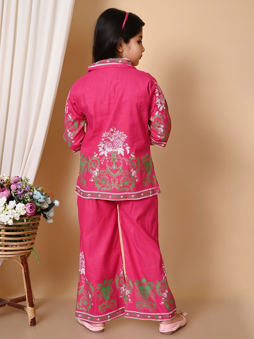Girls Printed Top & Plazo Set