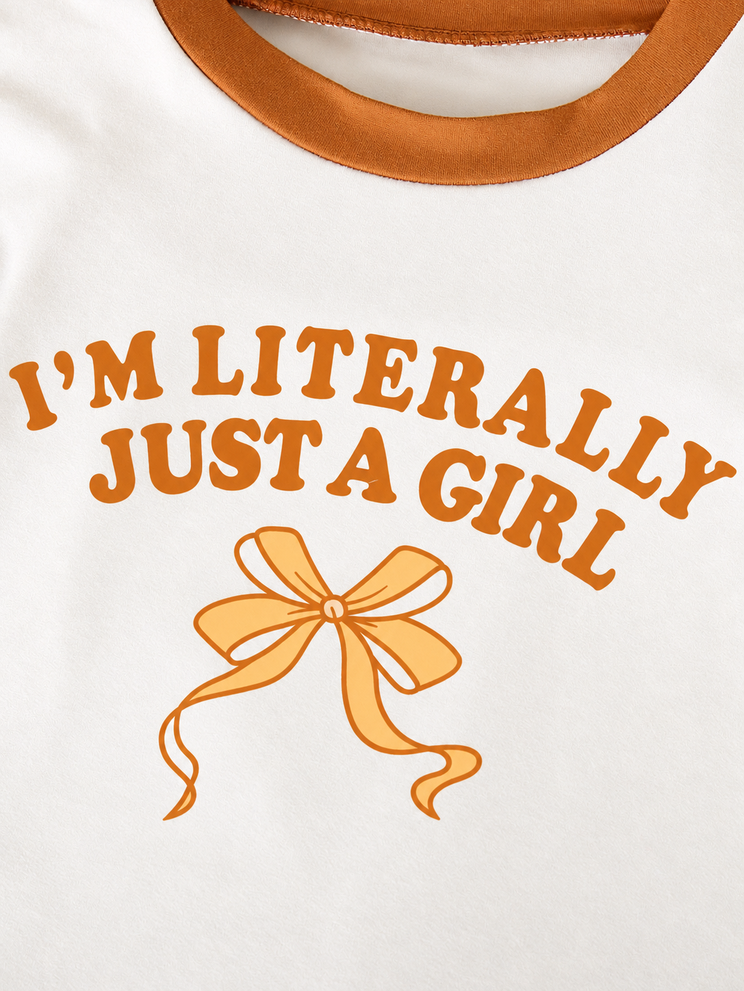 White Printed T-shirt with Denim Pant for Girls