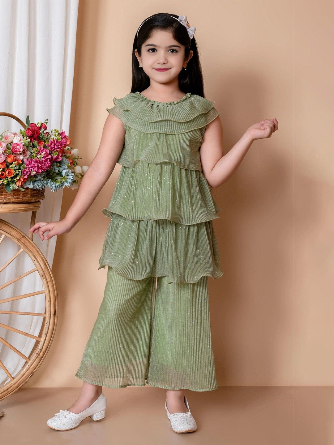 Girls Embellished Top with Trouser