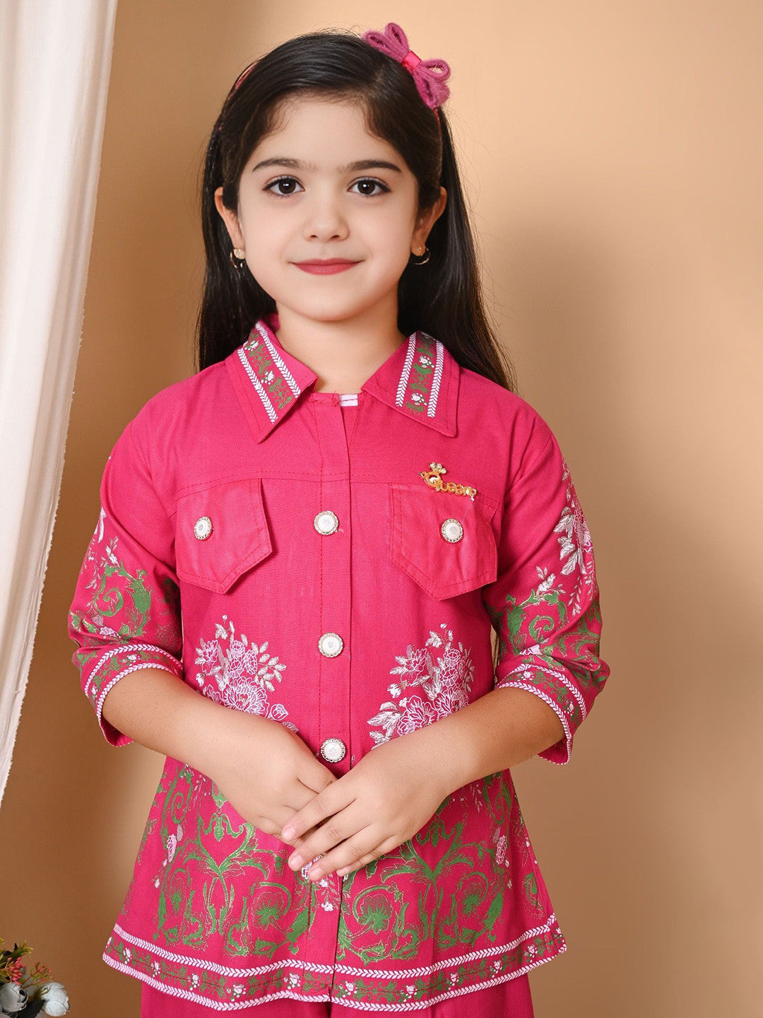 Girls Printed Top & Plazo Set